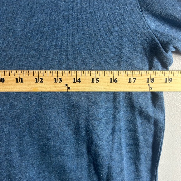 Soft Surroundings Blue Heathered Long Sleeve Tunic Top with Lace Detail M - Picture 2 of 4